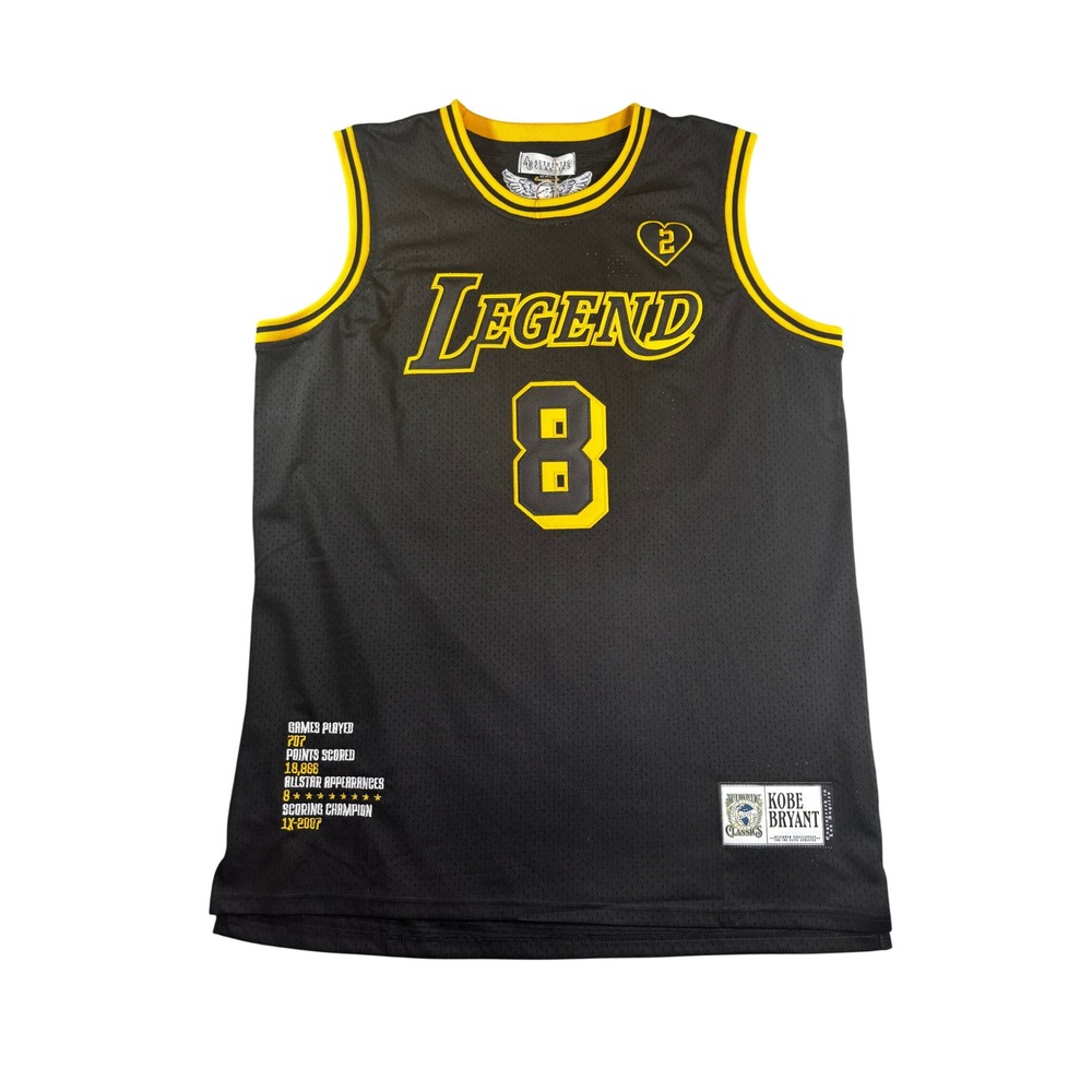 Authentic Classics Kobe Bryant Legend Mamba Jersey Black Yellow Mens 2XL New